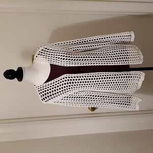 NWT White SZ Small Crocheted Sweater by BiBi